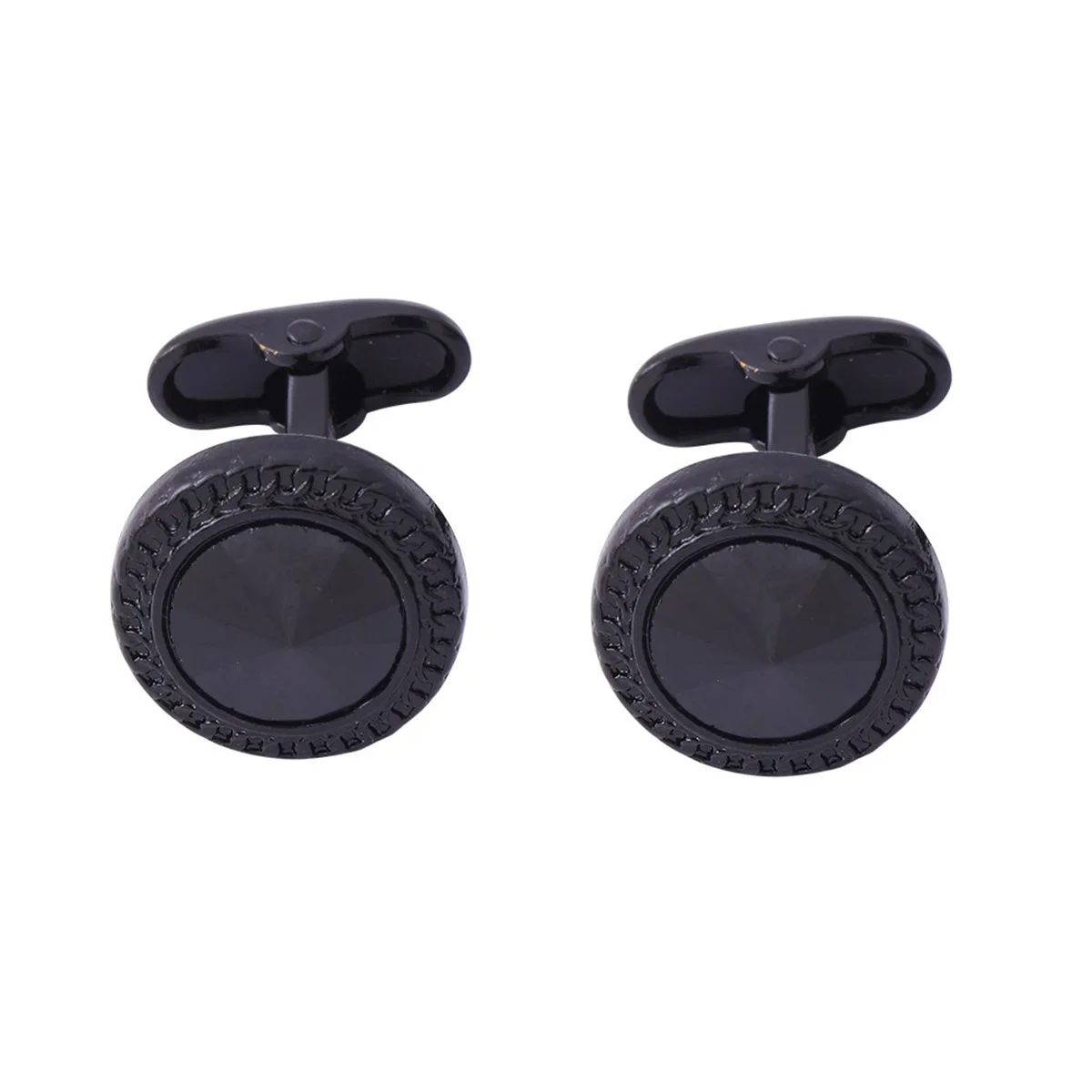1Pair Exquisite Round Metal Cufflinks for Men's Fashion Wedding French Shirt Cufflinks DIY Party Banquet Jewelry Accessories