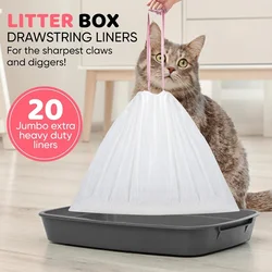 Cat Litter Bags Liners Drawstring Cat Bags Portable Litter Box Liners Thick Cat Litter Bags