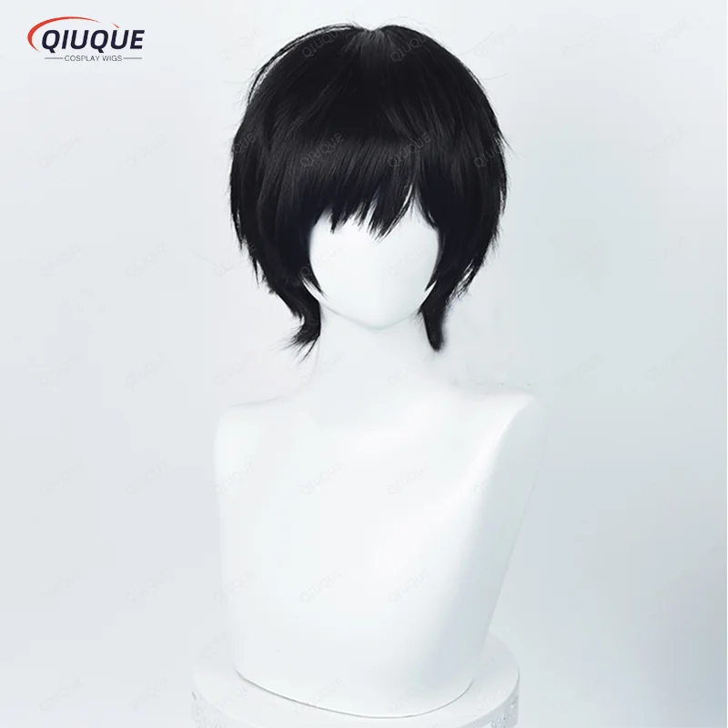 High Quality Yoshida Hirofumi Cosplay Wig Anime 35cm Short Black Heat Resistant Synthetic Hair Man Party Wigs + Wig Cap