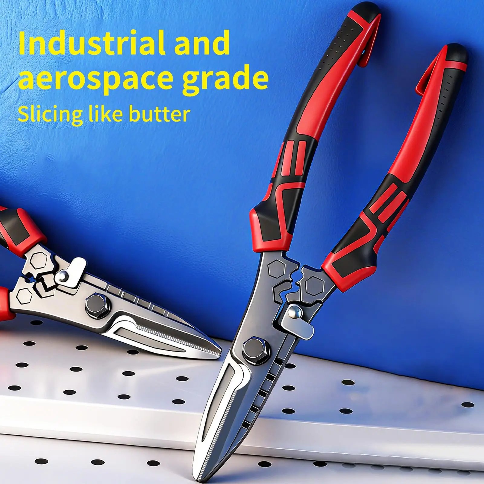 Tesouras de corte de metal, cortador de aviação, corte de aço para folha de metal, lata, aço inoxidável, alumínio, fio de cobre, construção industrial