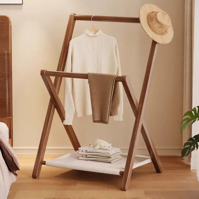 xx-Floor Bedroom Coat Racks Dress Place Saving Standing Minimalist Open Wooden Coat Racks Modern Evening Living Room Furniture*
