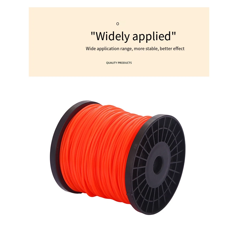 THIVN-1Lbx 2.4mm espiral grama corte strimmer linha cabo de enchimento corda de náilon cortador de grama laranja torcido forma linha