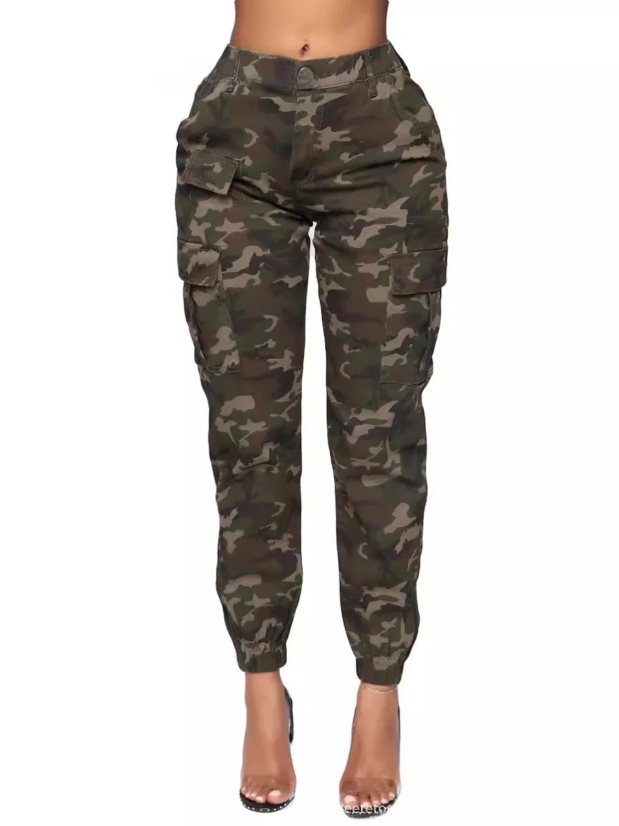 Długie spodnie damskie z wysokim stanem, dzianinowe, luźne, letnie, modne spodnie codzienne.