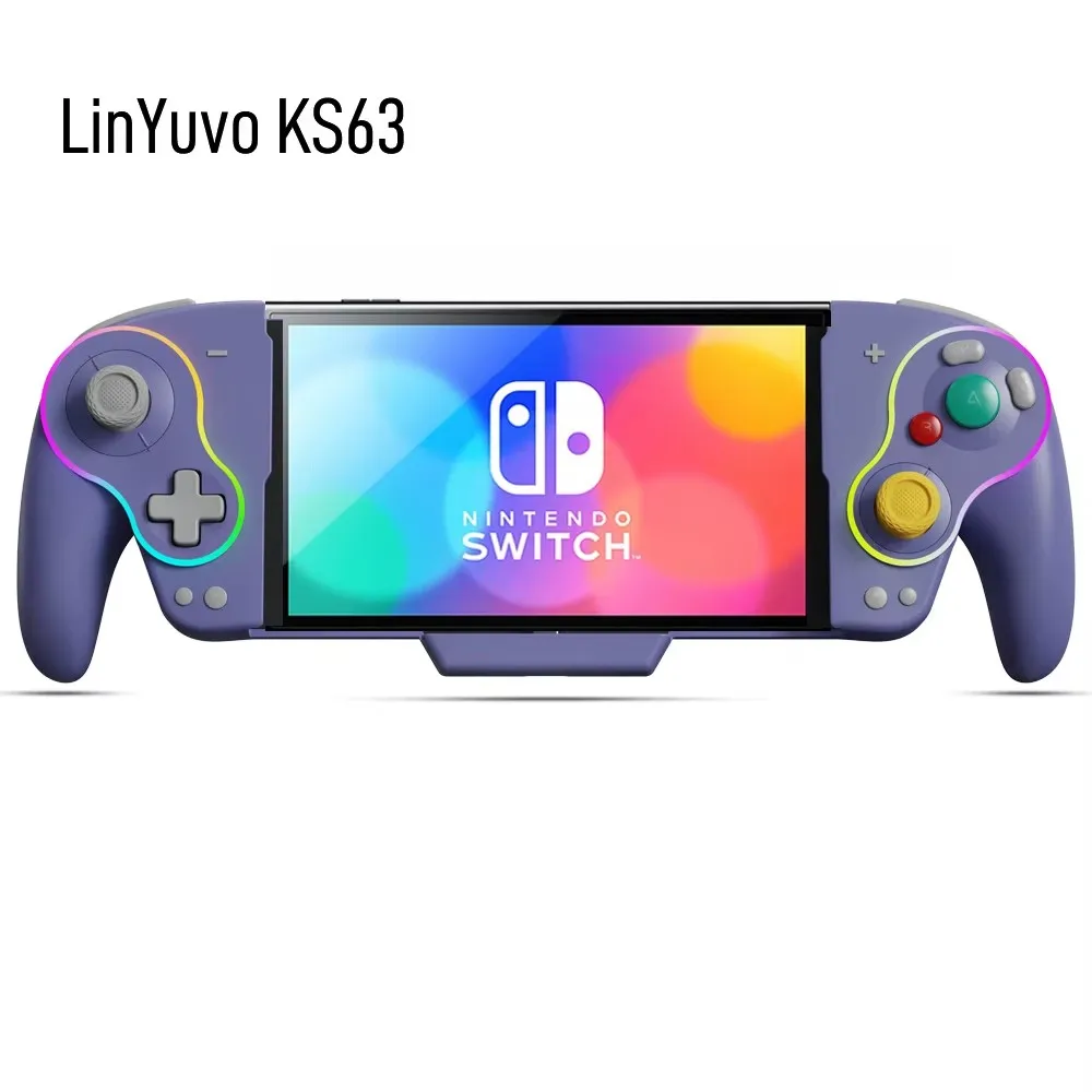 LinYuvo KS63 Gamepad RGB Wireless Controller Gamepad For Nintendo Switch OLED Retro GameCube Turbo Gaming Pad With Back Button