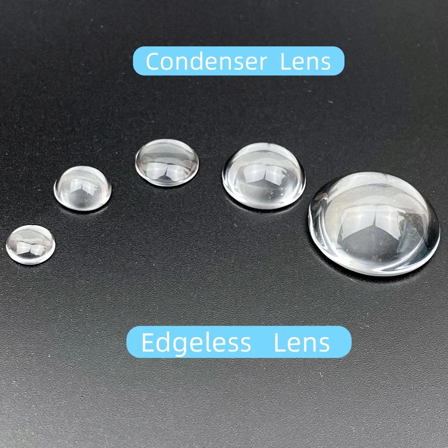 Plano-Convex Condenser Lens: Adjustable Focus Condensing LED Lens Borderless 6mm-50mm  Optical Glass Plano-Convex Lens