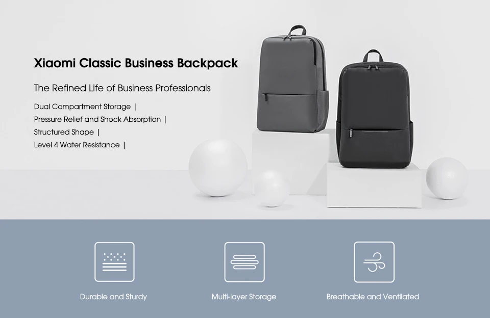 NEUER Xiaomi Classic Business Rucksack 2 Modische Laptoptasche für Männer und Frauen Reise-Rucksack mit Großer Kapazität – Detail 2