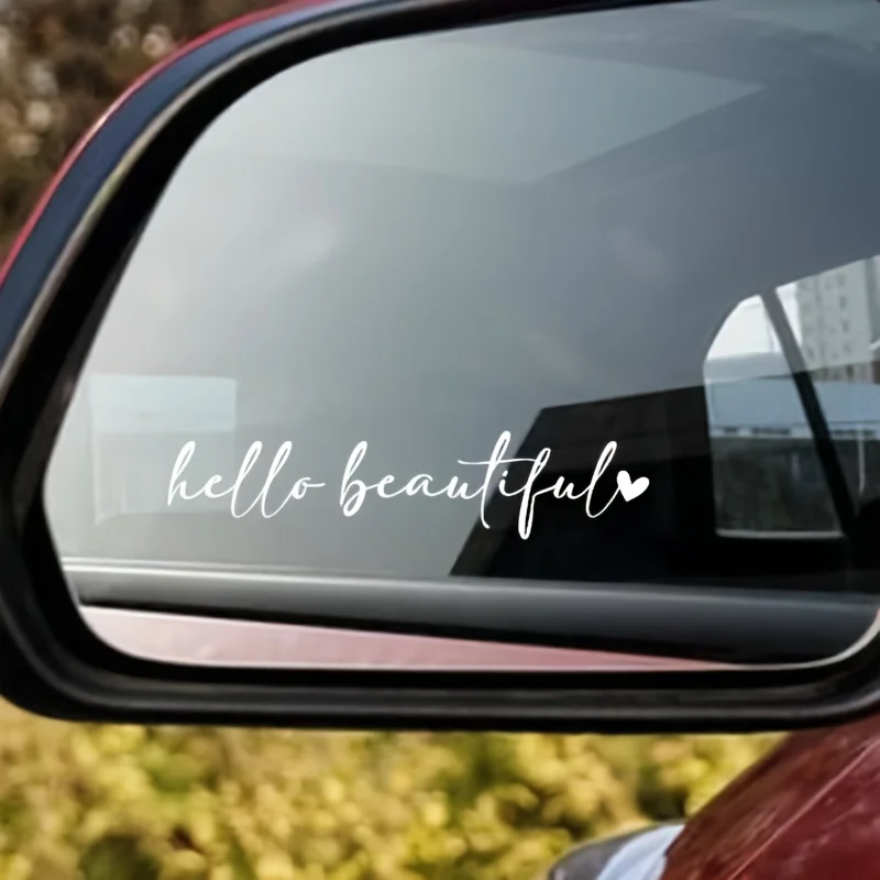 3Pcs Beautiful Girl Mirror Sticker Set 2D Flat Car Decal Makeup Mirror Vinyl Sticker for Auto Window Cup Water Bottle Gift