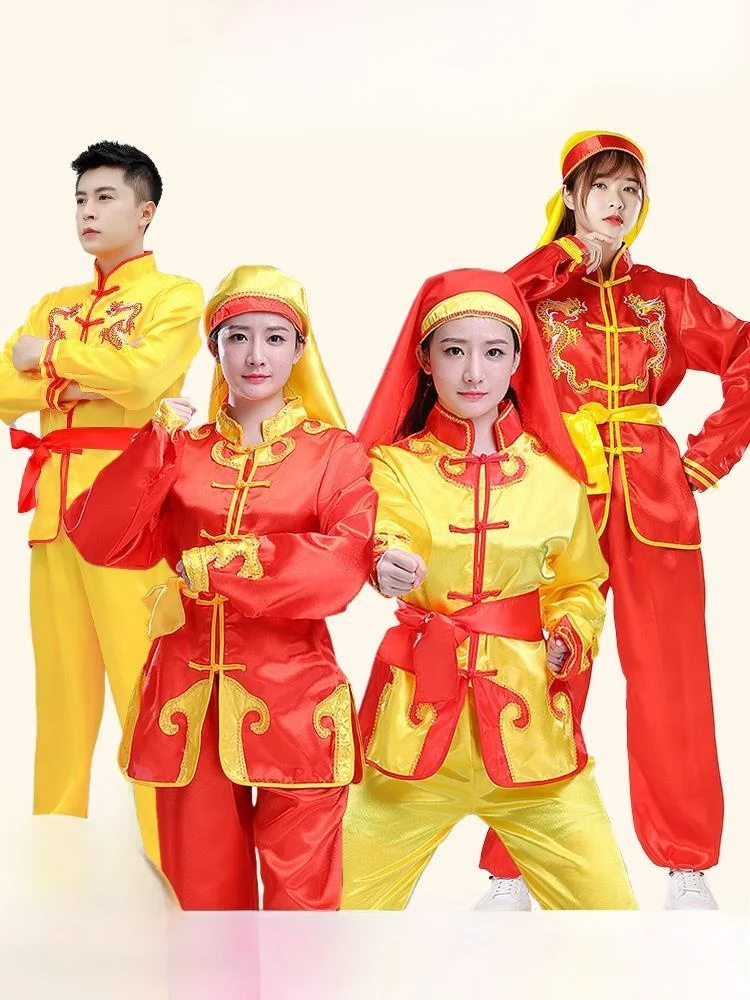 

Performance Costumes Drumming Outfits Women's Men's Yangge Dance Lion Dance Dragon Dance Ensemble Clothing Ethnic Stage Wear