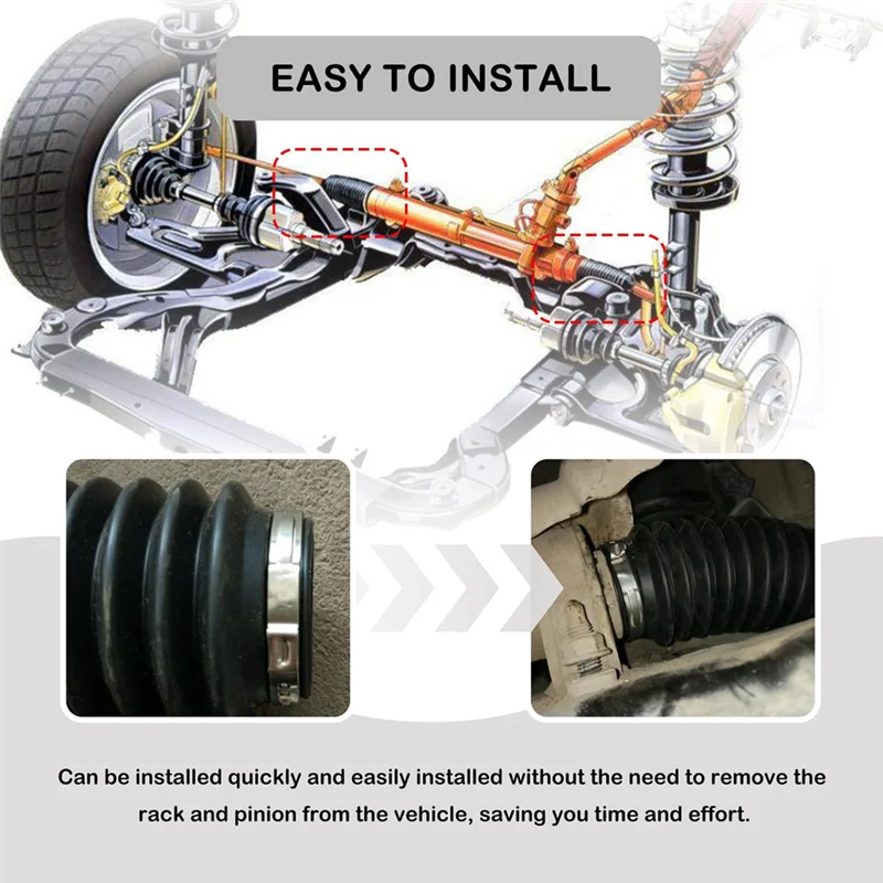 

Car Universal Steering Rack And Pinion Boot Steering Rack Boot Tool Kit, Dustproof Silicone Inner Tie Rod Boot Set