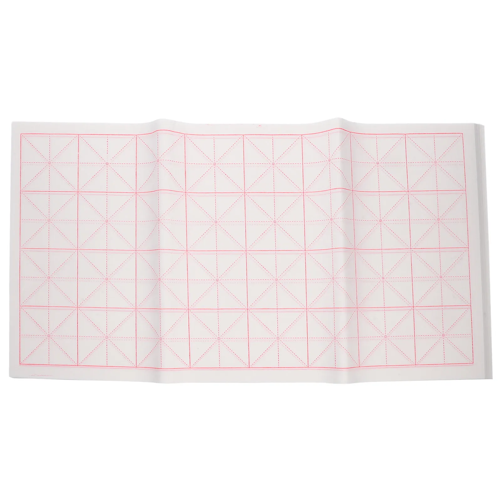 50Pcs Sturdy Bamboo Pulp Xuan Paper Sheets Semi-Raw Texture Calligraphy Rice Paper with Guided Grids for Ink Control Practice