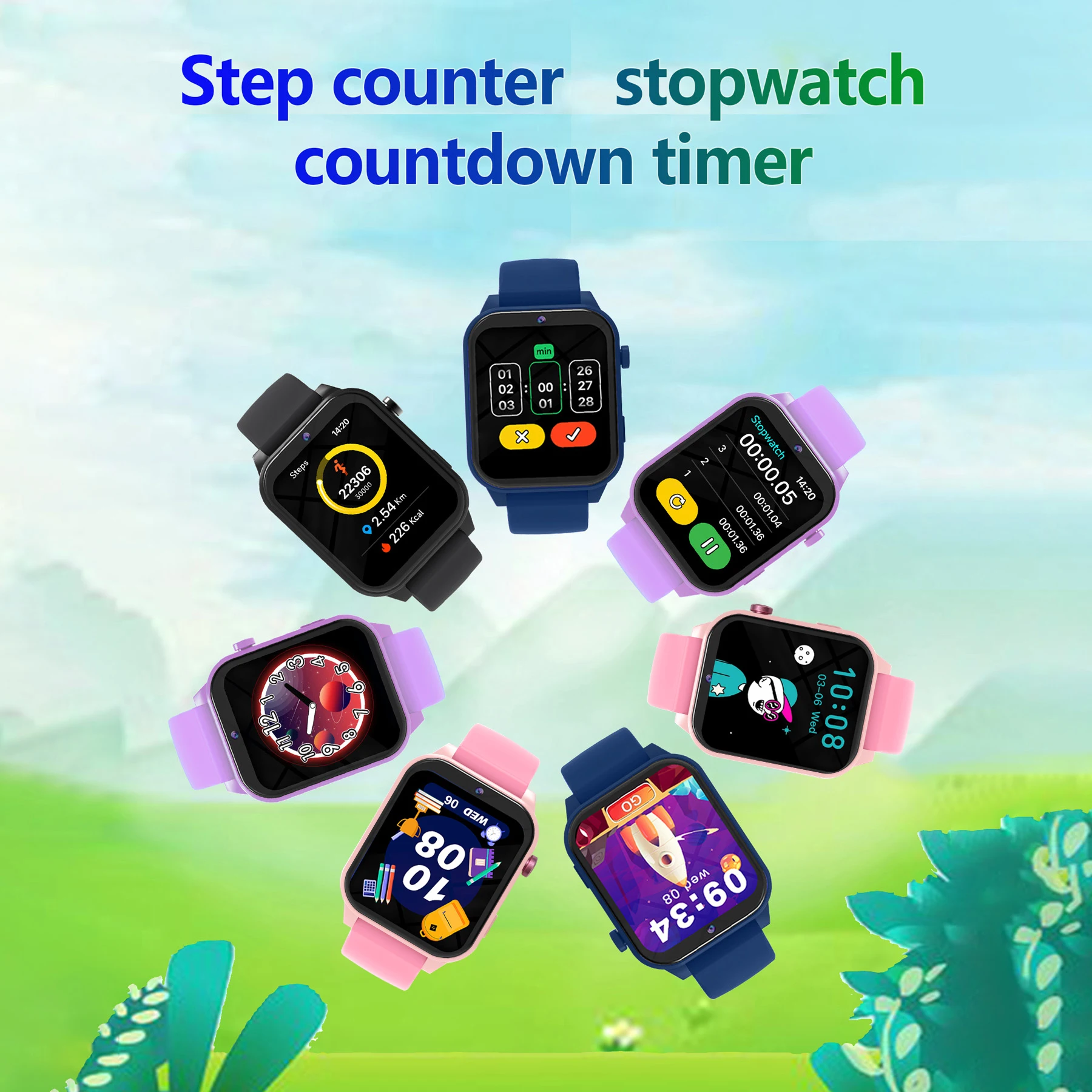 스마트 시계 어린이 방수 손전등 카메라 12 게임 알람 알림 수면 모니터링 보수계 어린이 소년 소녀 시계 선물