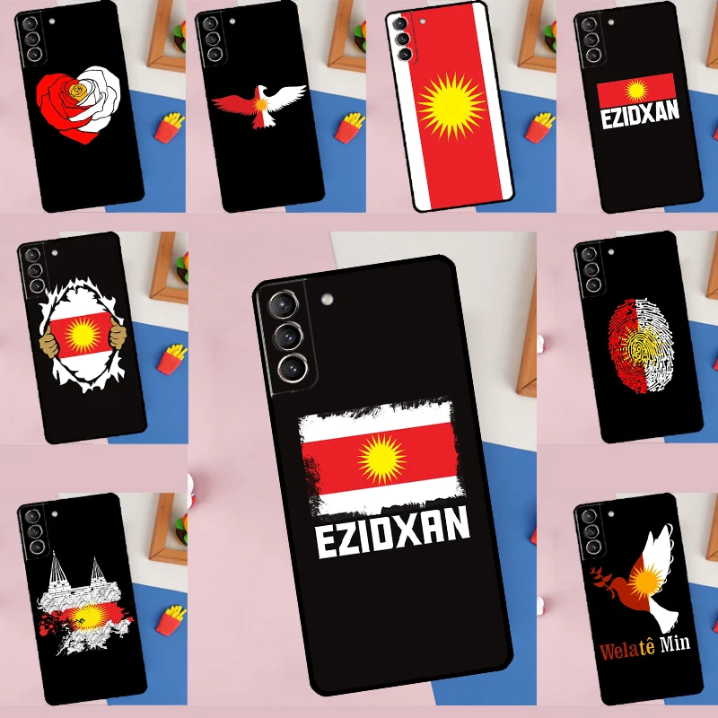 Yazidi Flag Ezidxan Case For Samsung Galaxy S22 S23 S21 S20 FE Plus Ultra Note 20 S8 S9 S10 Note 10 Plus Coque