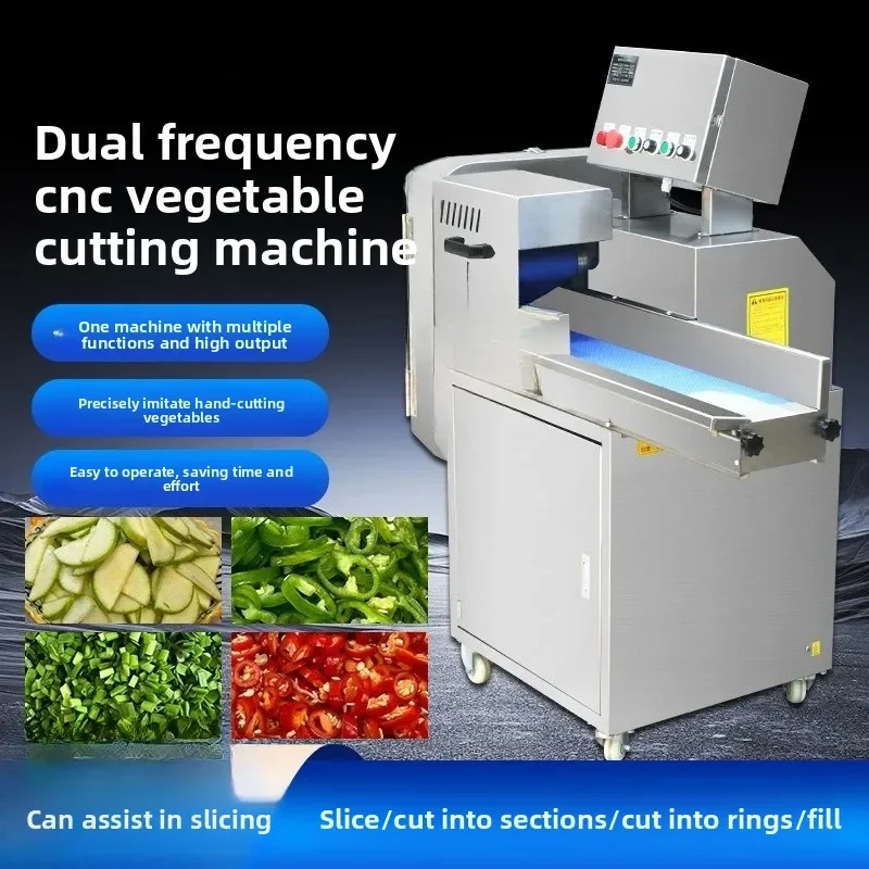 Double head multi-function vegetable cutter, commercial potato shredding and slicing