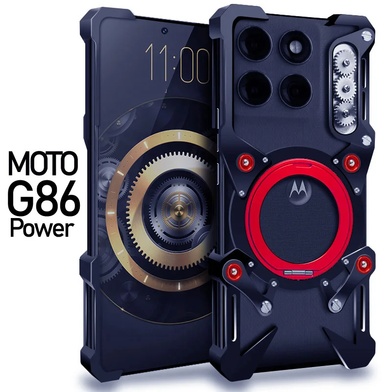 

Luxury New Thor Heavy Duty Armor Metal Aluminum Phone Case For Motorola G17 G06 G85 G56 G84 G86 Power Cover Fundas Coques Bumper