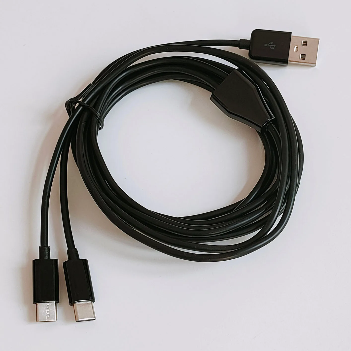 2meter 6ft 2 in 1 USB to Dual Type C Charger Cable Power Two USB-C Devices at the same time