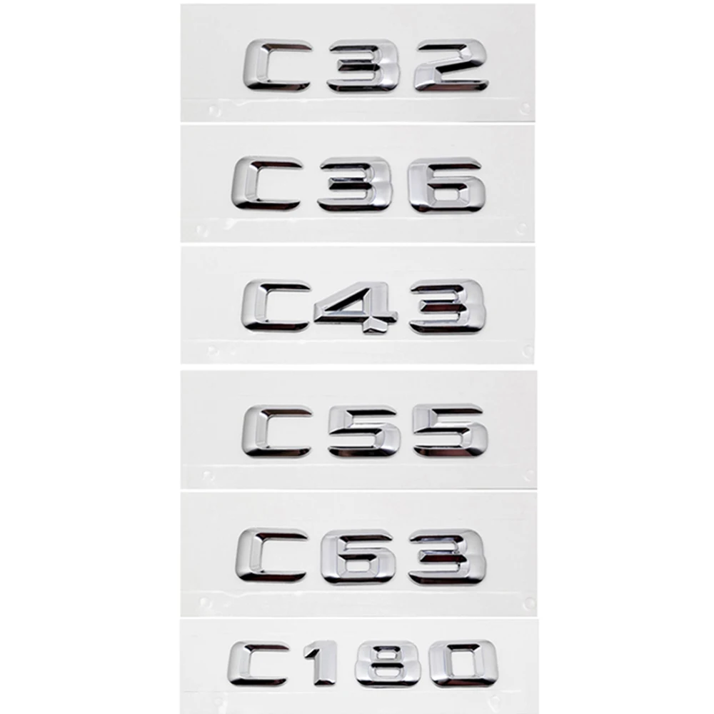 Decoration For Mercedes Benz C Class C180 C63 C55 C43 C36 C32 AMG W210 W205 GT Plastic Metal Rear Sticker Emblem Car-Styling