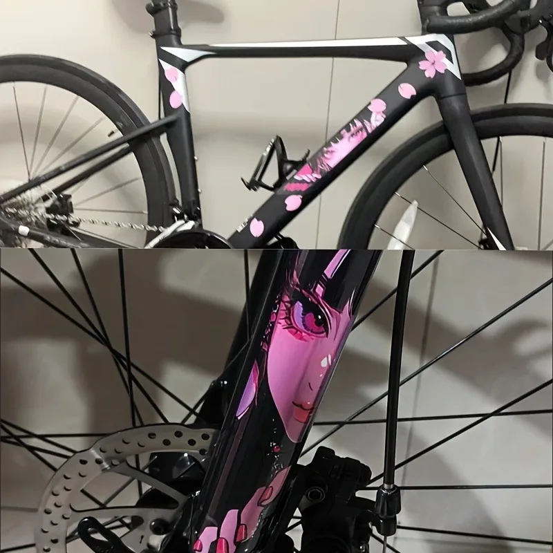 

8PCS pink series and purple and blue series, manga eye stickers, suitable for bicycle frames, in JDM style, decorative