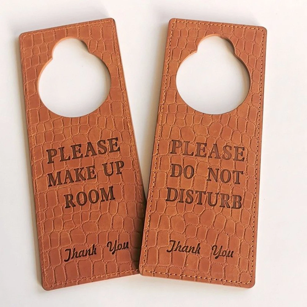 Tags Label Door Sign 1pcs For Hotel Bar Hanging Ornament Please Do Not Disturb Meeting Room PU Leather Replacement