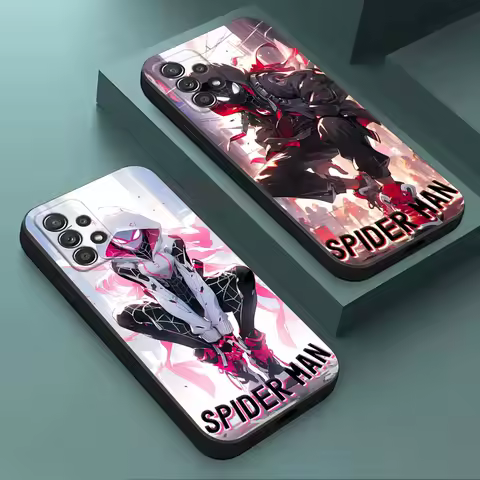 SPIDER MAN Morales Gwen Case For Samsung Galaxy A15 A25 A24 A23 A22 A21S A20s A13 A10 A05 A04 A03 A02 A14 Soft Black Phone Cover