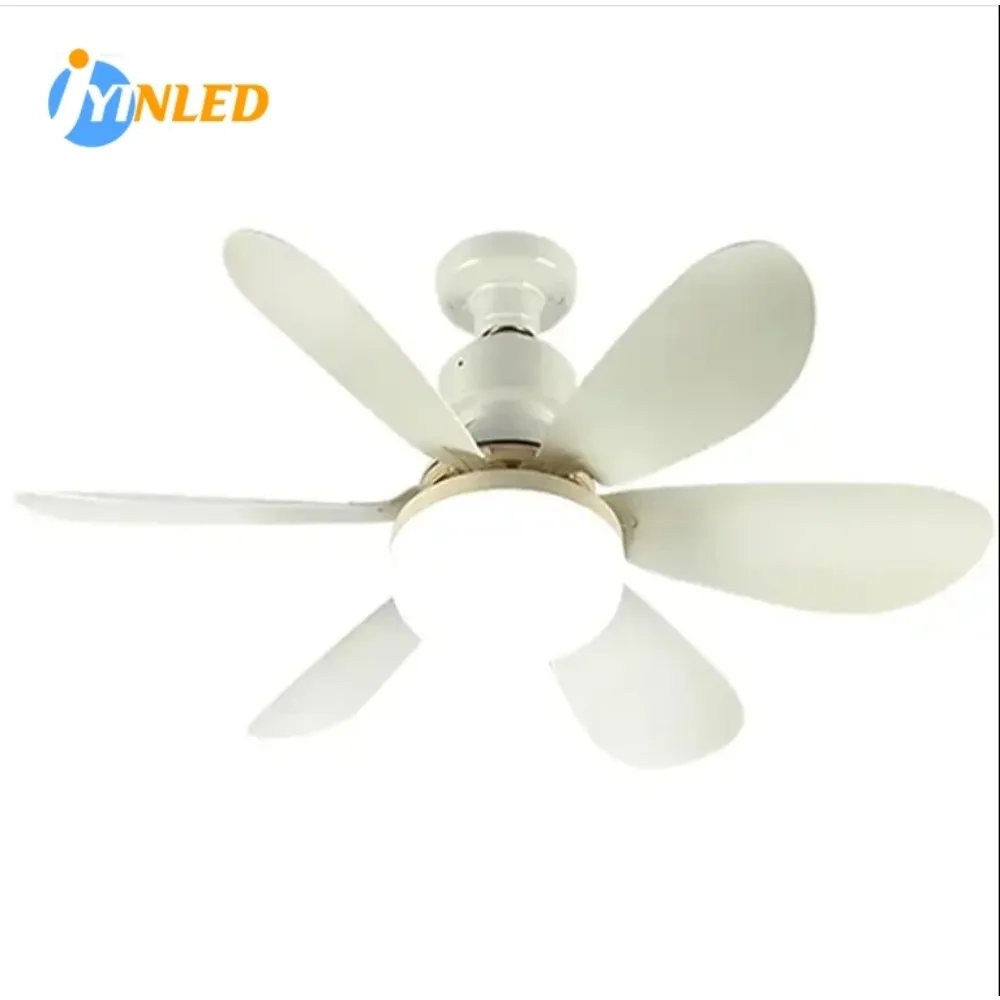 

E27 Easy to Install Popular 6 Blades Fan Lamp with LED Lights Dimmable Mount Light Ceiling Fans for Bedroom Living Room