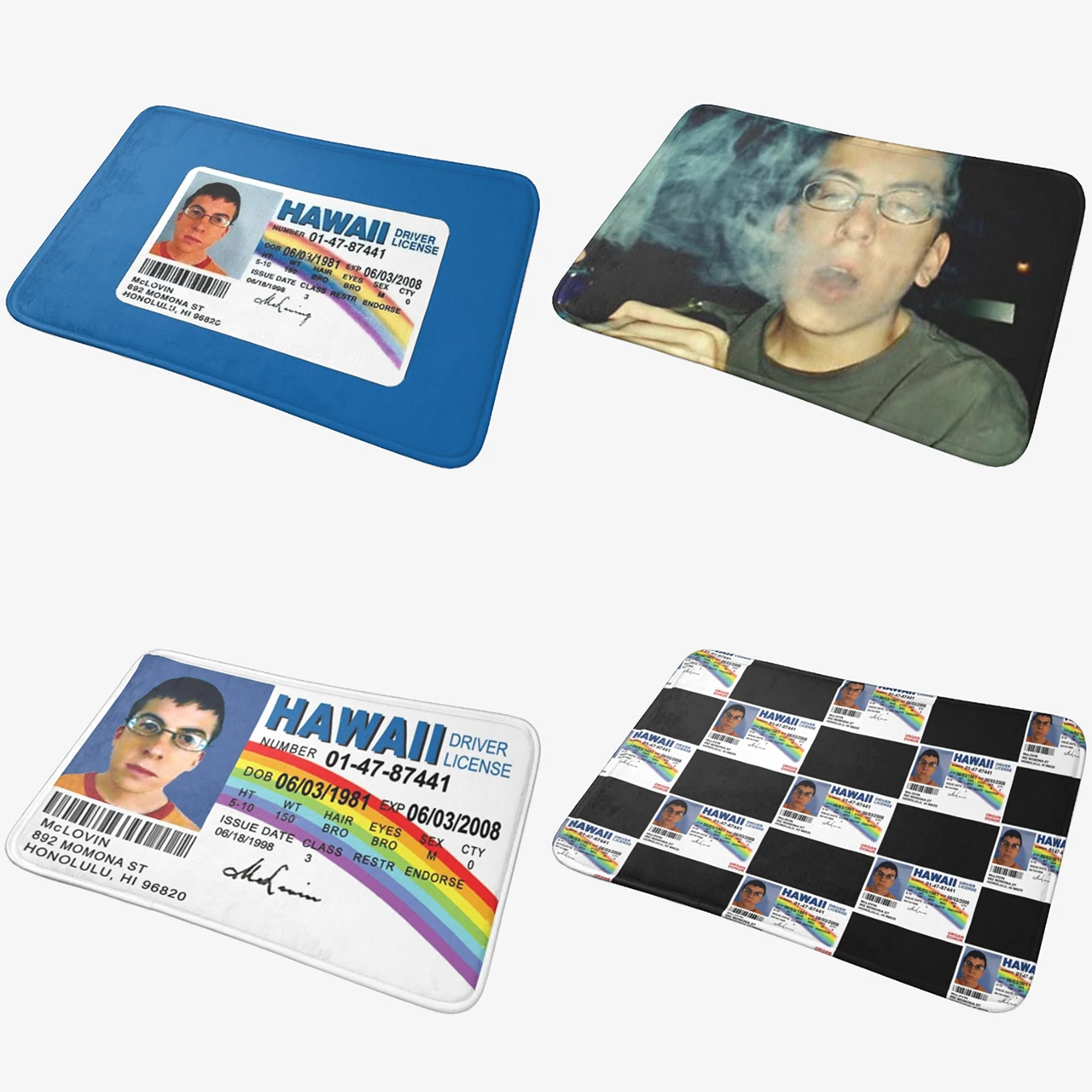 McLovin Driver License Non-slip Doormat, Super Absorbent, Bathroom Floor Mats, Home Entrance Rugs, Kitchen Carpet, Outdoor