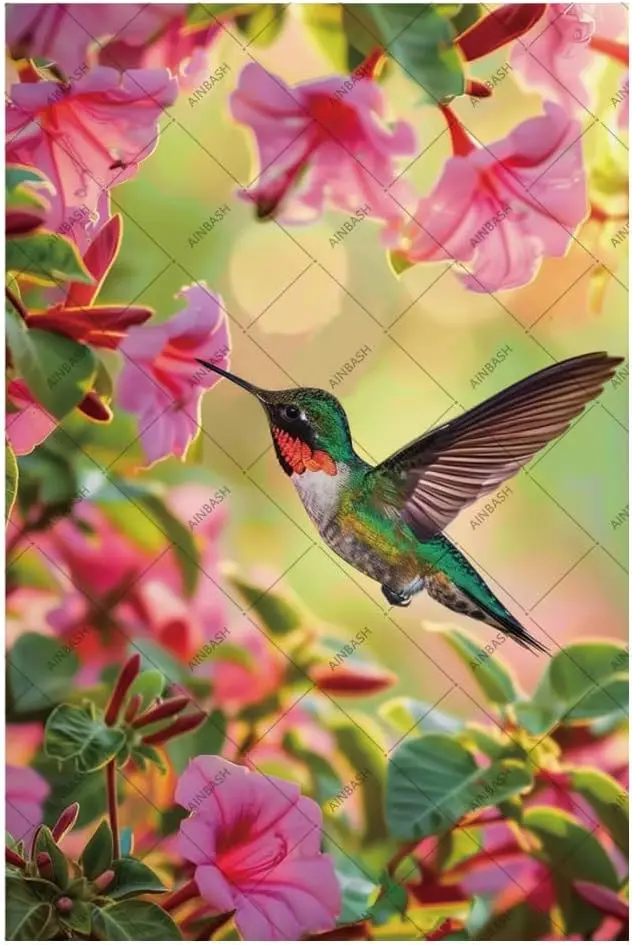 Hummingbird Metal Tin Sign wall decor signs Lovely Bird Elegance Floral Poster Vintage for Men Women Art Home Bars Clubs Cafes S