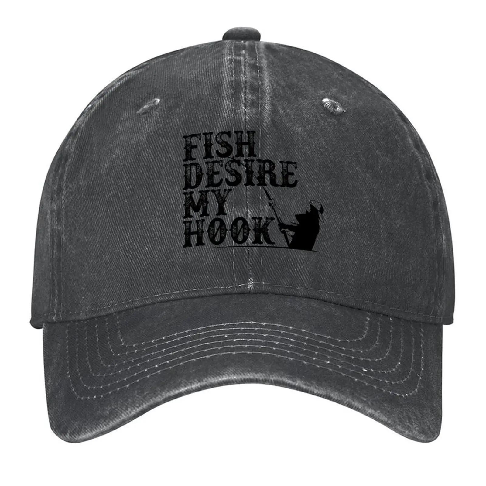 

Fish Desire My Hook Baseball Cap Fishing cap Big Size Hat dad hat black Men's Women's
