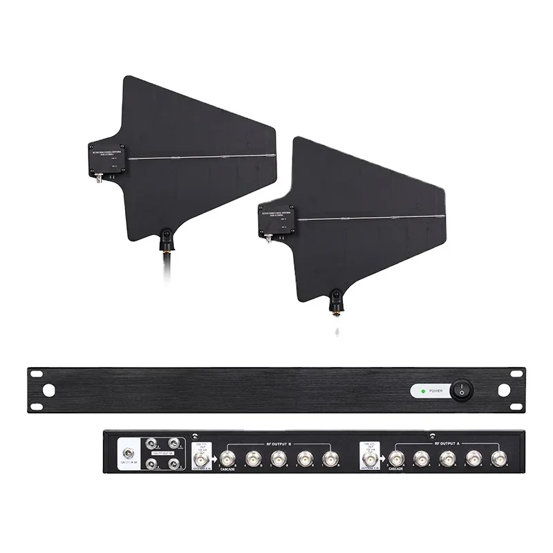 TX-100 450-950MHz Wireless Microphone Signal Amplifier Antenna Amplifier with Antenna & Distributor