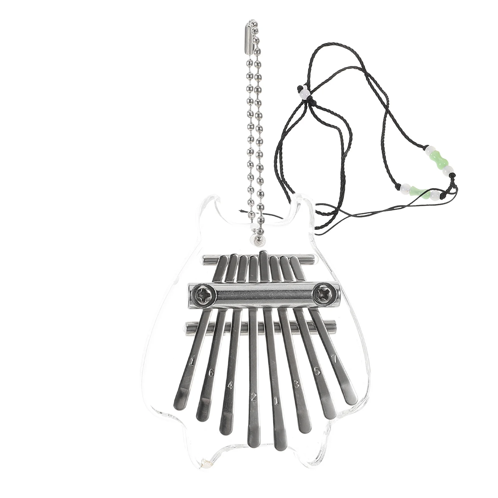 

1Set Thumb Piano Kalimba 8-Key Transparent Crystal Mini Finger Musical Instrument Portable for Beginners Practice