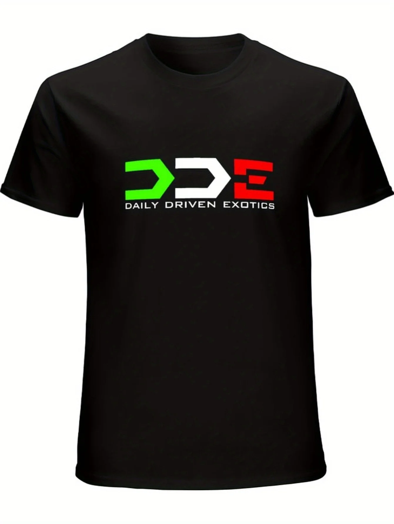 

GYOCWNL DDE Merch Signature Italia T-Shirt, 100% Cotton Crew Neck Short Sleeve Tee, Casual Geometric Pattern Knit Fabric Top for
