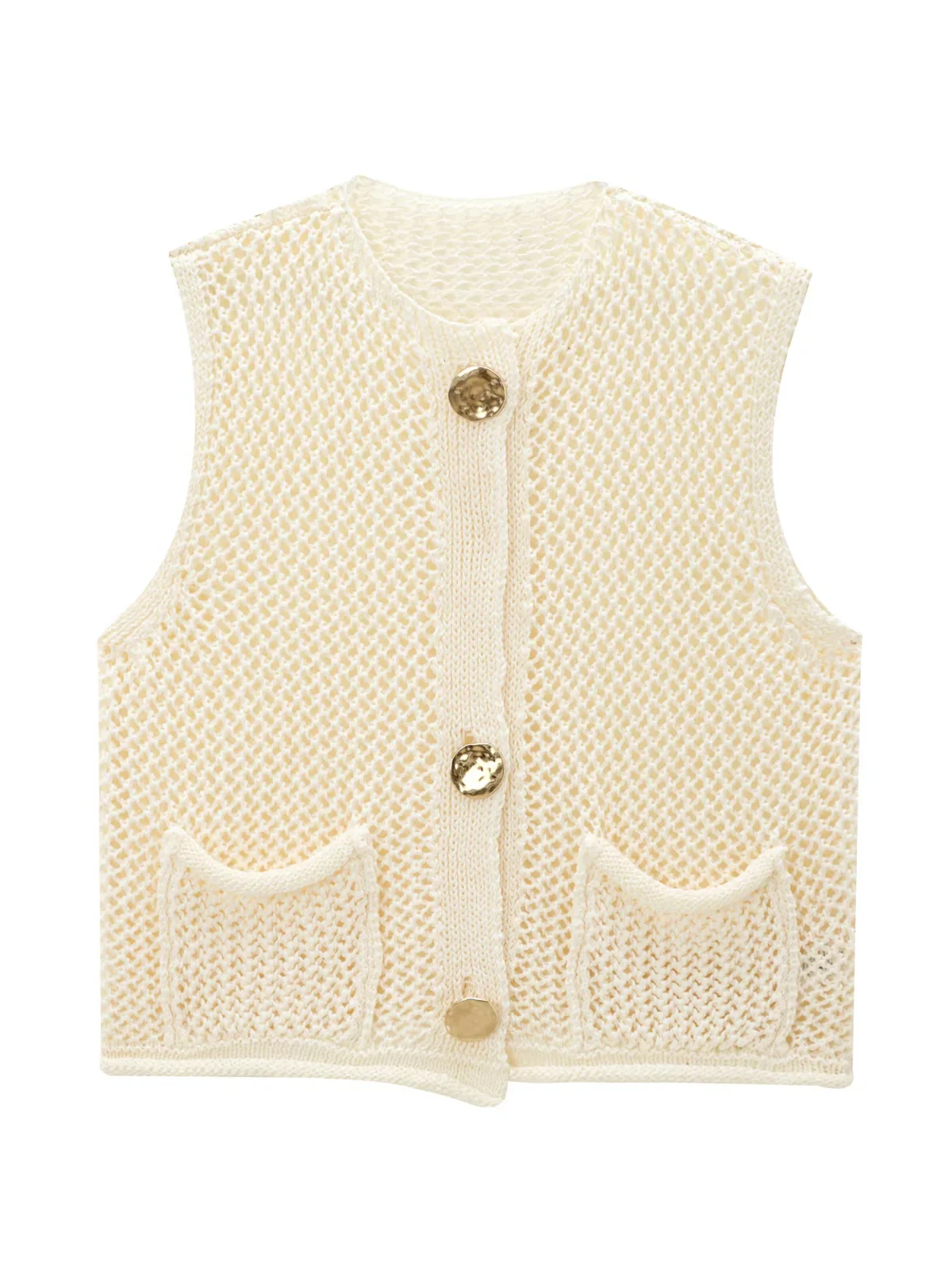 

Женский вязаный жилет в американском стиле ретро, свободный тонкий топ с бретельками, круглый топ на одной пуговице, чистый цвет