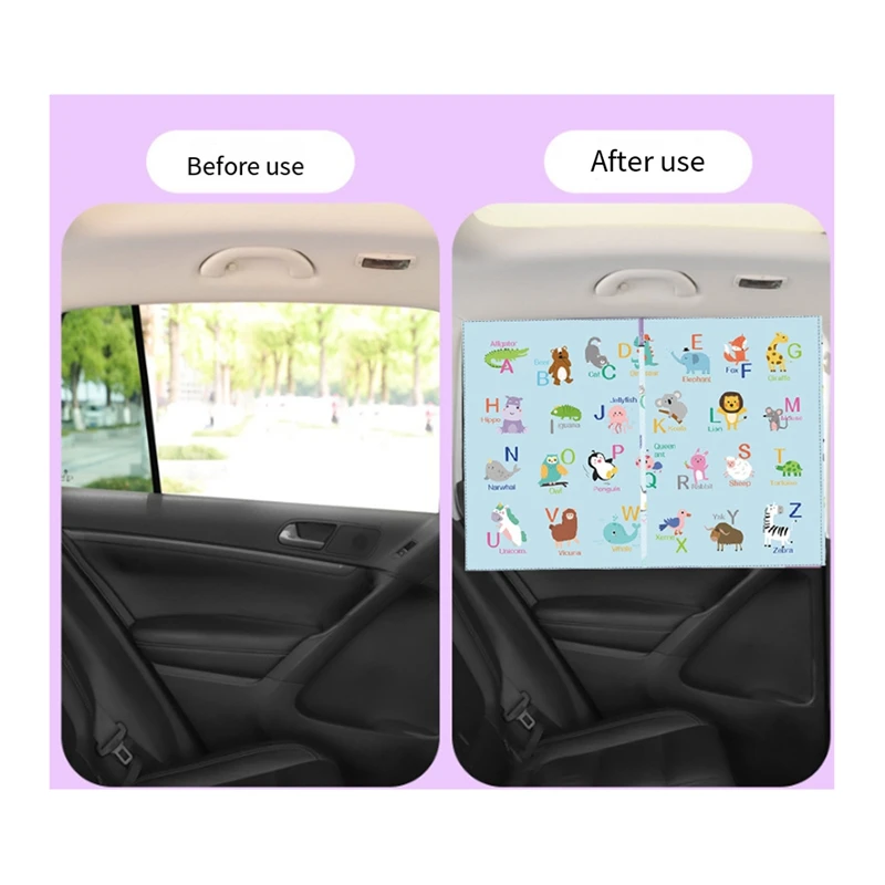 Magnetic Cartoon Car Rear Side Sunshade Window Curtain Children Sun Visor Heat Insulation Sun Blind