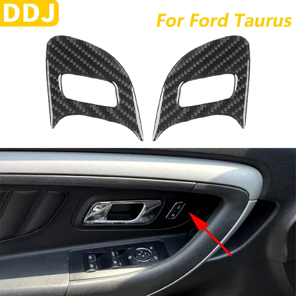 Для Ford Taurus 2013-2019 углеродное волокно, кнопка переключателя внутреннего дверного замка, декоративная крышка, автомобильные аксессуары, декоративная наклейка