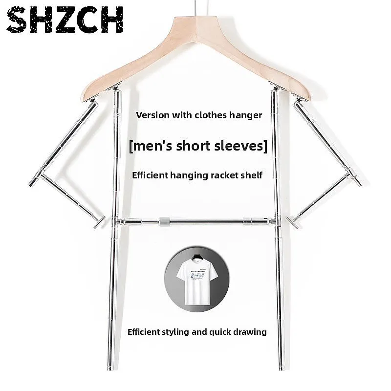 Men's T-Shirt Display Hanger Adjustable Garment Stand for Polo Shirts Professional