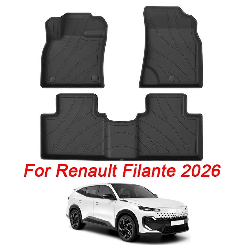 Floor Mats for Renault Filante 2026 TPE Floor Liners All Weather Car Mats Black Cargo Liner Trunk Mat