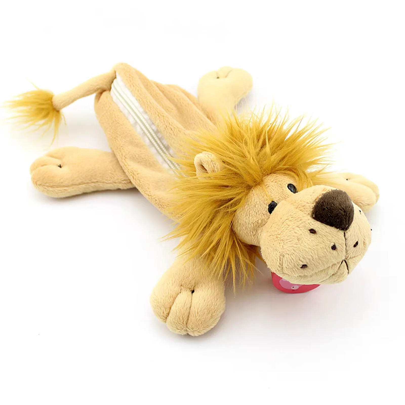 Estuche de lápices de León de juguete de peluche, muñeca animal de gran capacidad para fiesta de estudiantes, papelería creativa de León