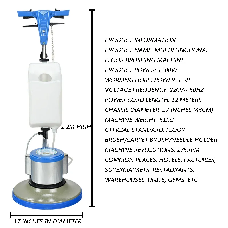 BF522 Carpet Cleaning Machine Multifunctional Hand Push Floor Polishing Brushing Machine Hotel Floor Cleaning Machine