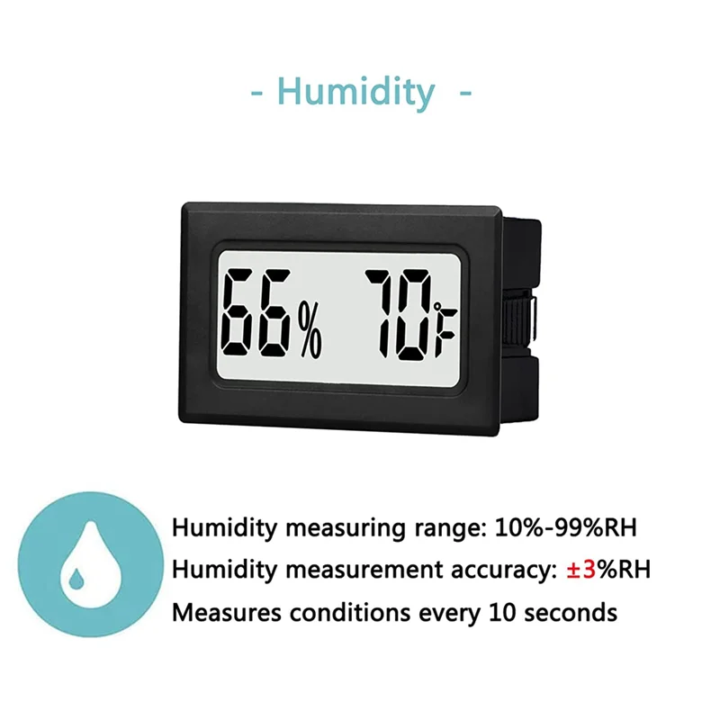 Mini Small Digital Hygrometer Thermometer Indoor with Temp Humidity Sensor Monitor Fahrenheit (℉) for Jars,Humidor,Home