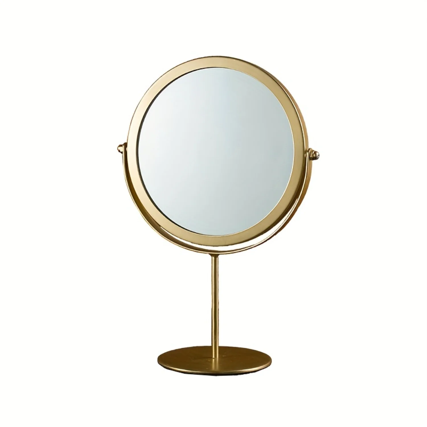 Desktop Makeup Mirror With Bracket, Round Portable Cosmetic Mirror, Vanity Beauty Mirror - Luxury Gold - 1pc