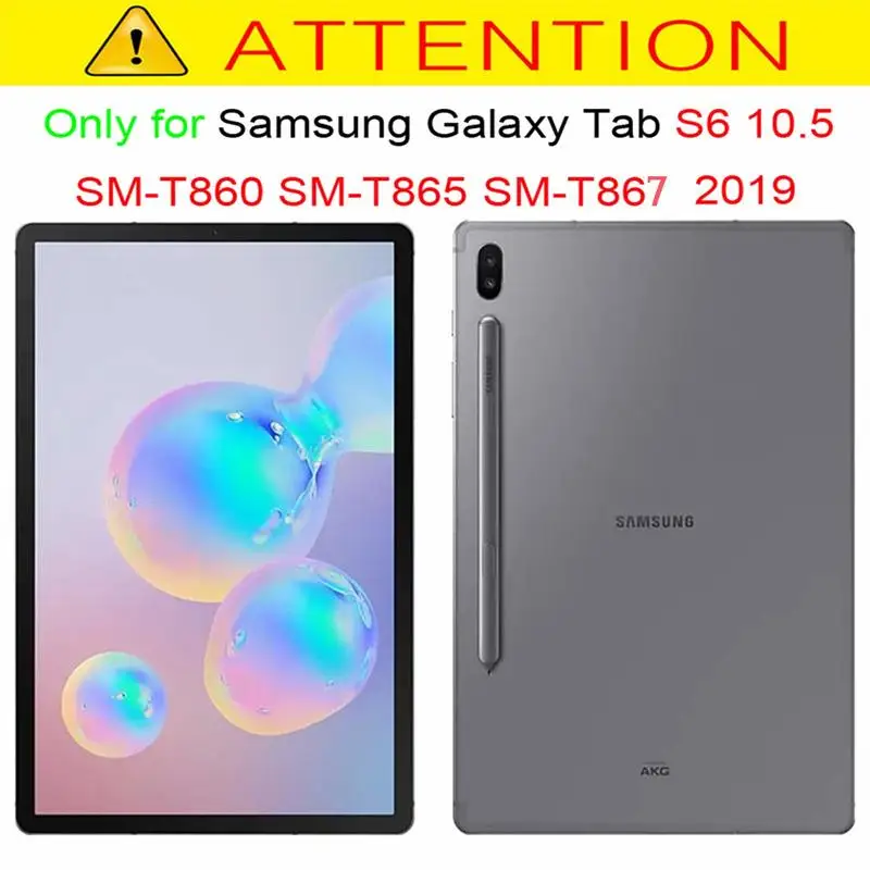 Funda dla Samsung Galaxy Tab S6 10.5 T860 T865 pokrywa dla Samsung Tab S6 10.5 2019 360 obracanie Folio odwróć stań Pu skórzane etui