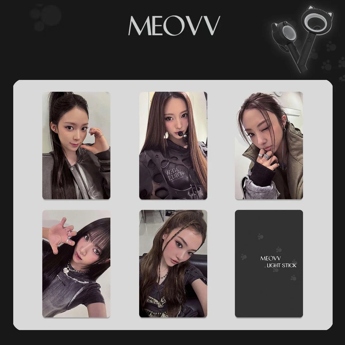 KPOP MEOVV موضة مزدوجة الجانبين Photocard Gawon Sooin Anna يده عصا إضاءة بطاقات Seflie 5/10 قطعة بطاقة بريدية المشجعين هدية عيد ميلاد