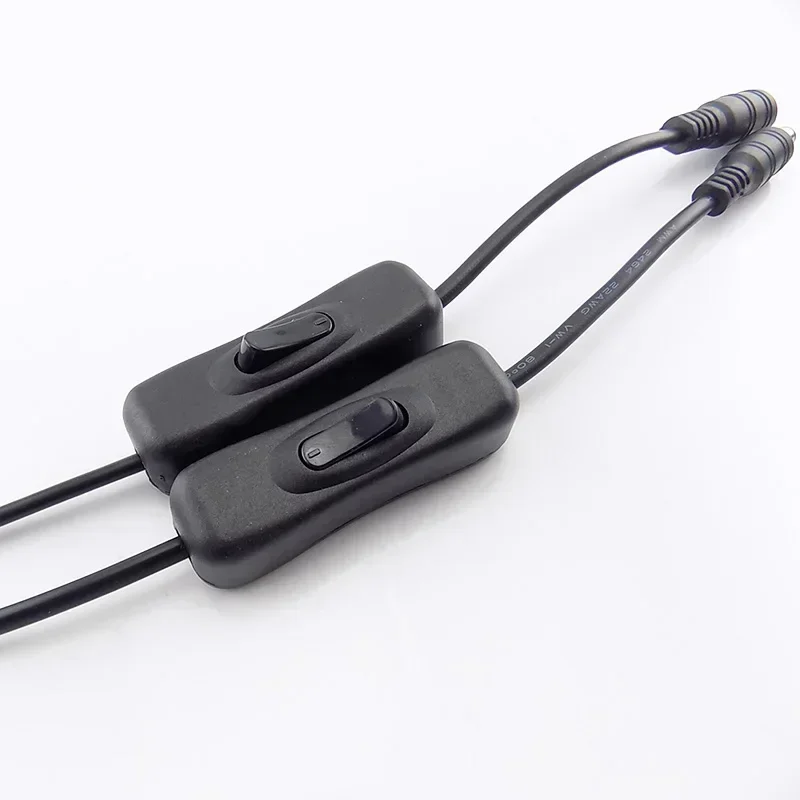 1 ชิ้นสายไฟพร้อมสวิตช์อะแดปเตอร์แจ็คสําหรับ RGB Controller, LED Strip, กล้องวงจรปิดความปลอดภัยกล้อง, สาย DC หญิงชาย P