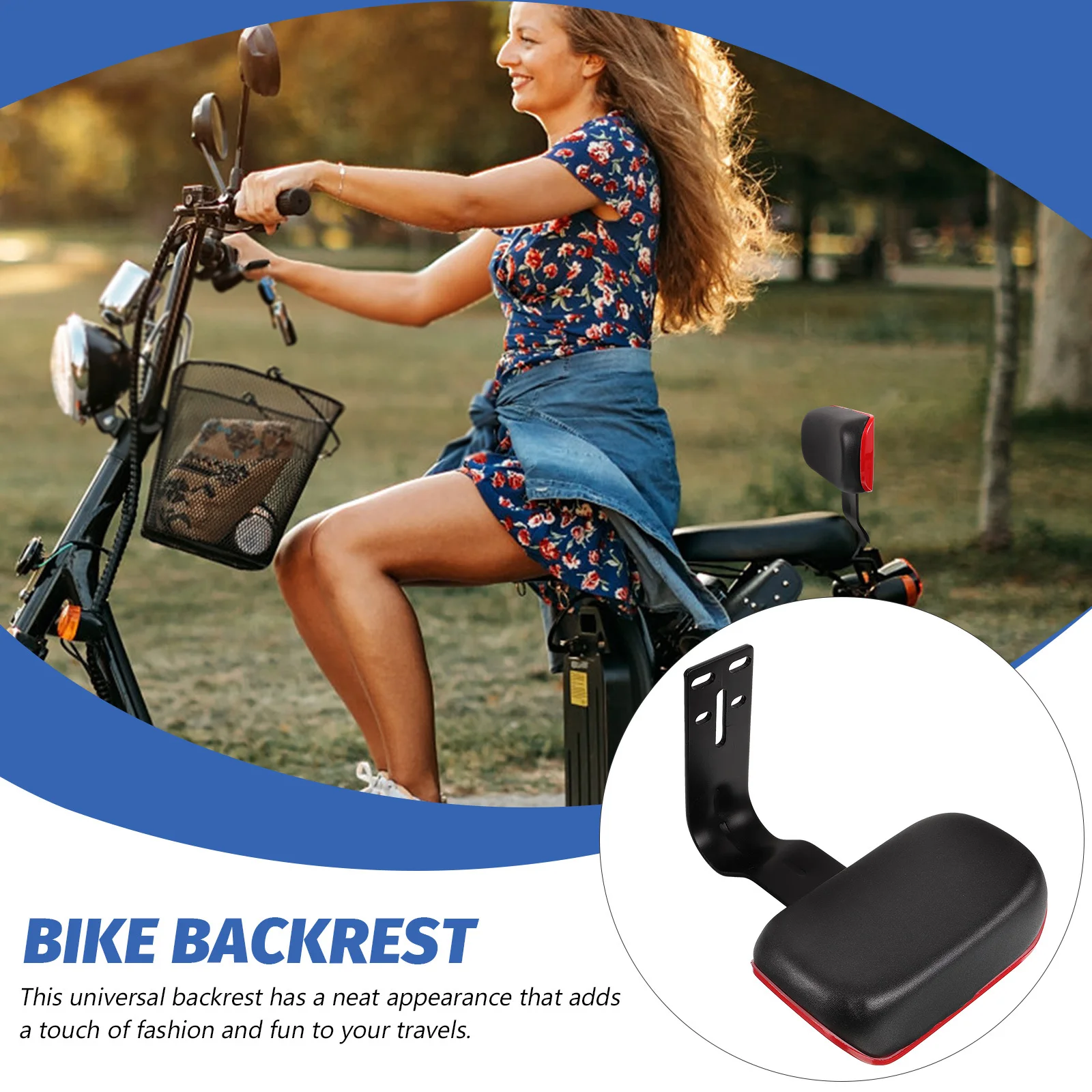 

Backrest For Bicycle Seat Ergonomic Thick Padding Universal Fit Electric Bikes Riding Durable Safety Support Bike