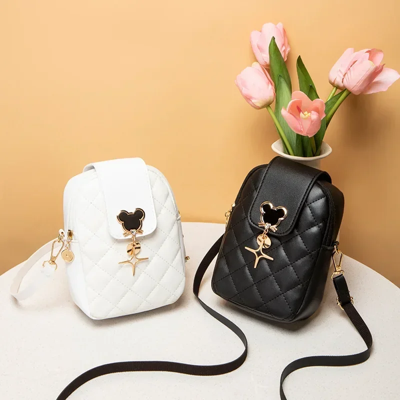 New Fashion Simple Women's Crossbody Bag Lingge Embroidery Ladies Small Shoulder Bags Designer Solid Color Women's Crossbody Bag