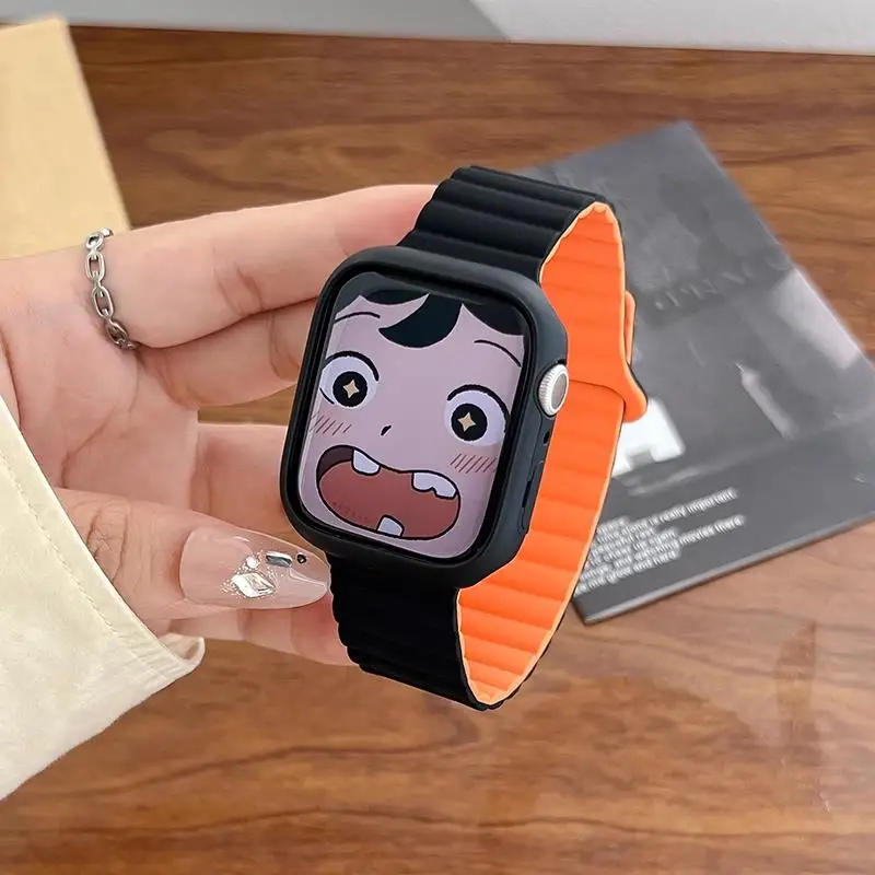 Магнитные ремешки для Apple Watch Band 46 мм 45 мм 42 мм 49 мм 40 41 44 Correa Силиконовый браслет iWatch серии 10 8 9 5 SE 6 7 Ultra 2