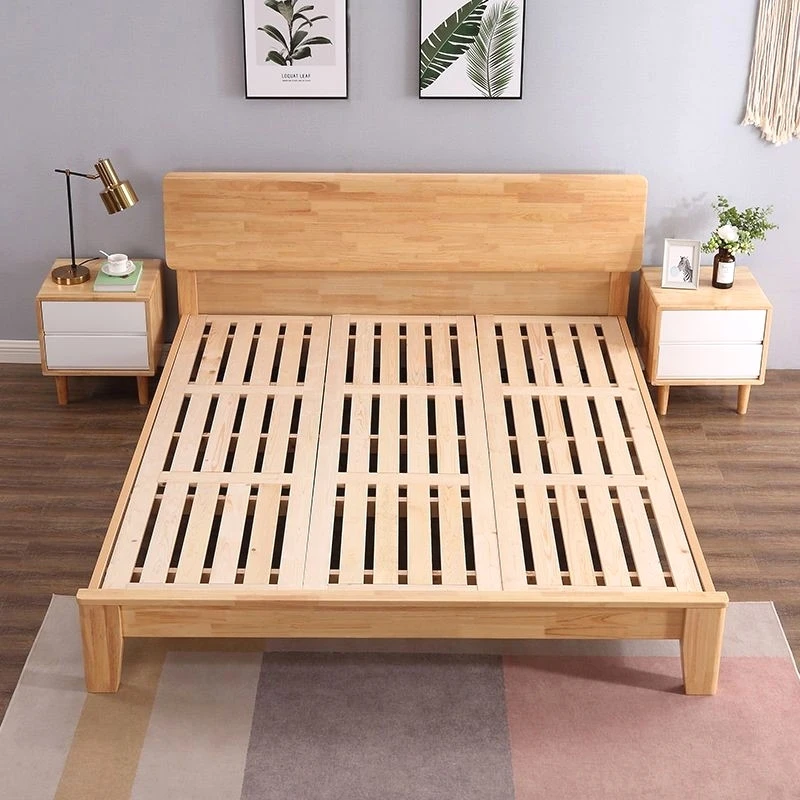 

Solid wood thickened bed board can be customized 1.35 pine row skeleton moisture-proof decking mattress waist protection hard