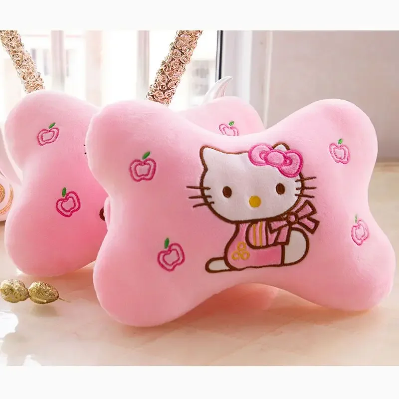 Sanrio Hello Kitty Cute Cartoon Car Headrest Neck Pillow A Pair of Car Seat Waist Pillow Upholstery Interior Accessories