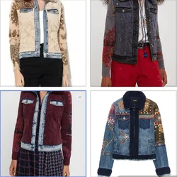 Foreign trade original single Spanish new fashion embroidery patchwork sleeve denim coat