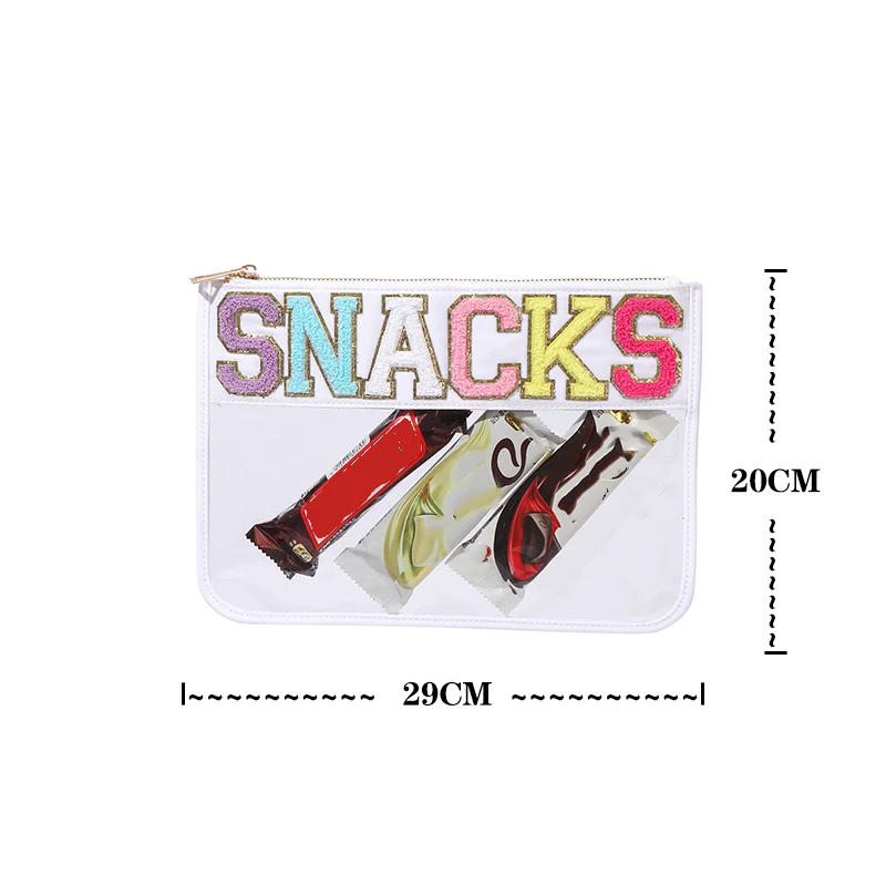 Transparent PVC embroidery cloth stickers travel travel waterproof cosmetic bag creative letters patch handheld makeup organizer