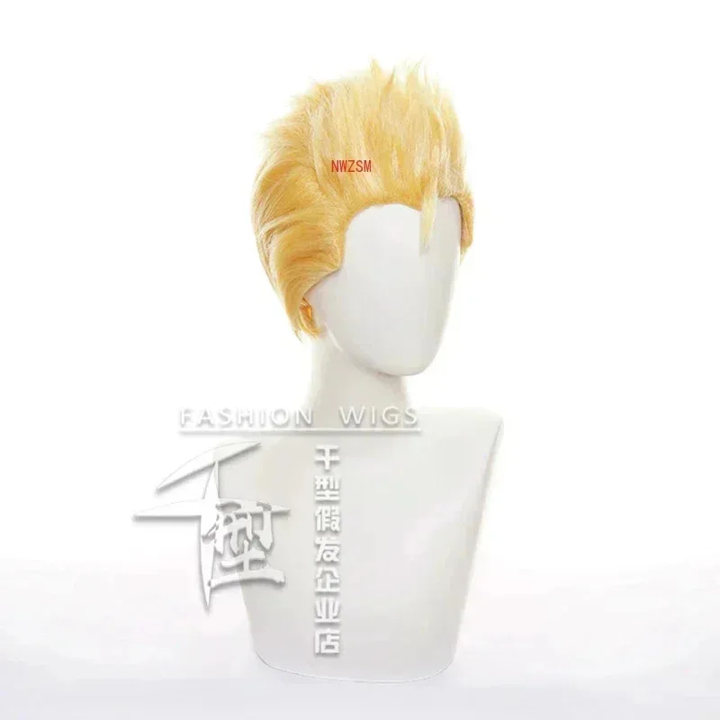Hanagaki Takemichi Golden Short Wig Cosplay Costume Tokyo Revengers Heat Resistant Synthetic Hair Carnival Party Wigs